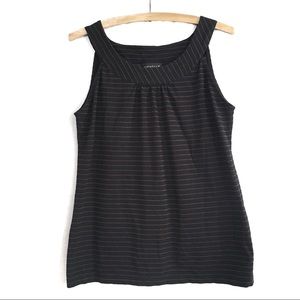 4/$20 Rafella Black Orange Stripe Tank Blouse Top